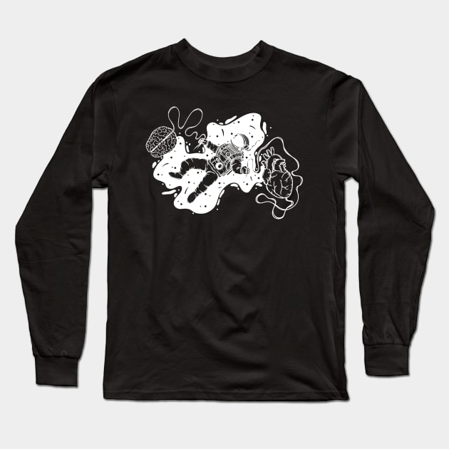 Between Space x White Long Sleeve T-Shirt by P7 illustrations 